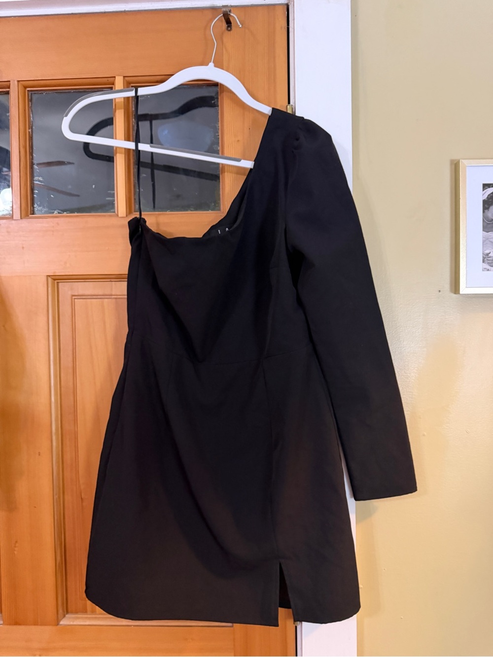 Lulu's Asymmetric One-Shoulder Black Mini Dress